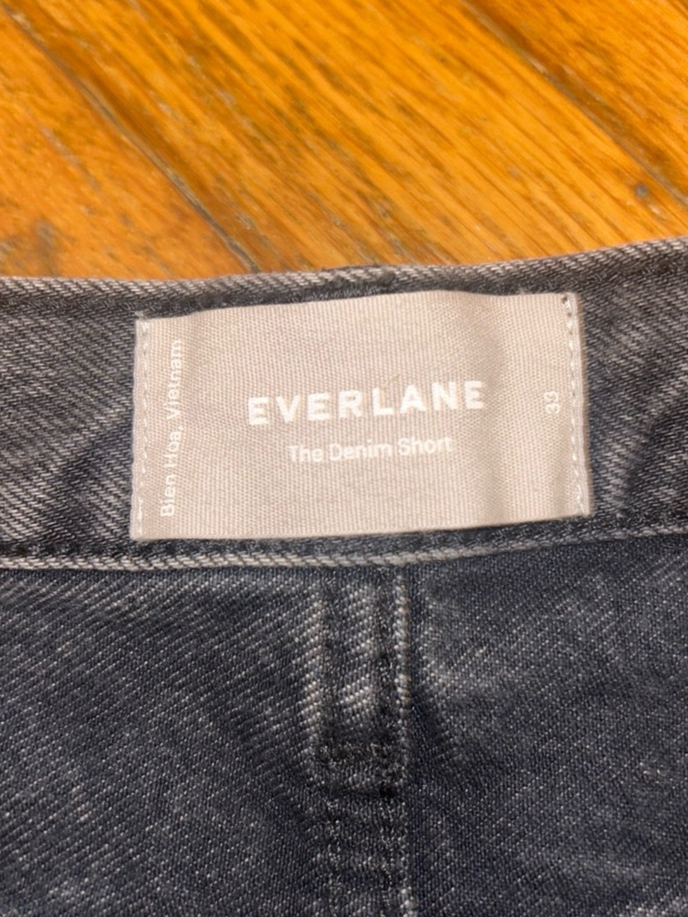 Everlane Black Washed Denim Cutoff Shorts - Picture 2 of 5